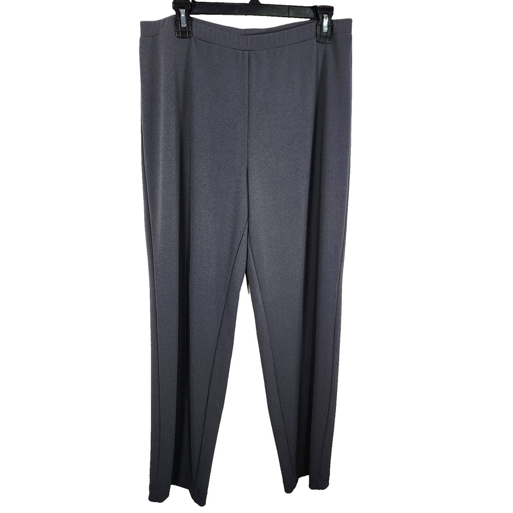 Susan Graver Women Pants Medium Gray Passport Pull On Preppy Neutral Minimalist